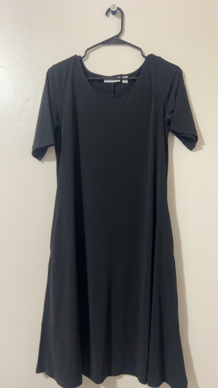 Susan Graver Women's Black A-Line Dress Small